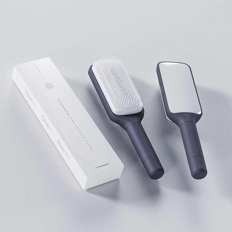 Automatic Self-Cleaning Rotating Hair Brush with Easy Hair Removal for Tangle-Free Styling