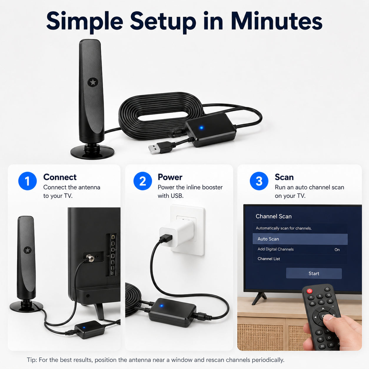 🔥Limited Time 50% OFF📺HD TV Antenna – No Subscription, Easy Setup
