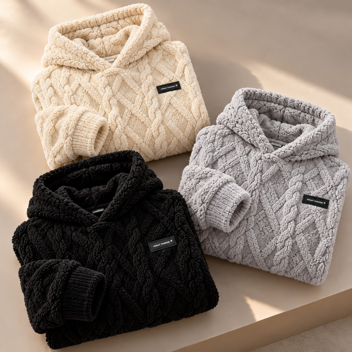🔥Limited Time 50% OFF🔥Men's Fleece-Lined Jacquard Hooded Pullover — Warm Winter Casual Hoodie 🧥