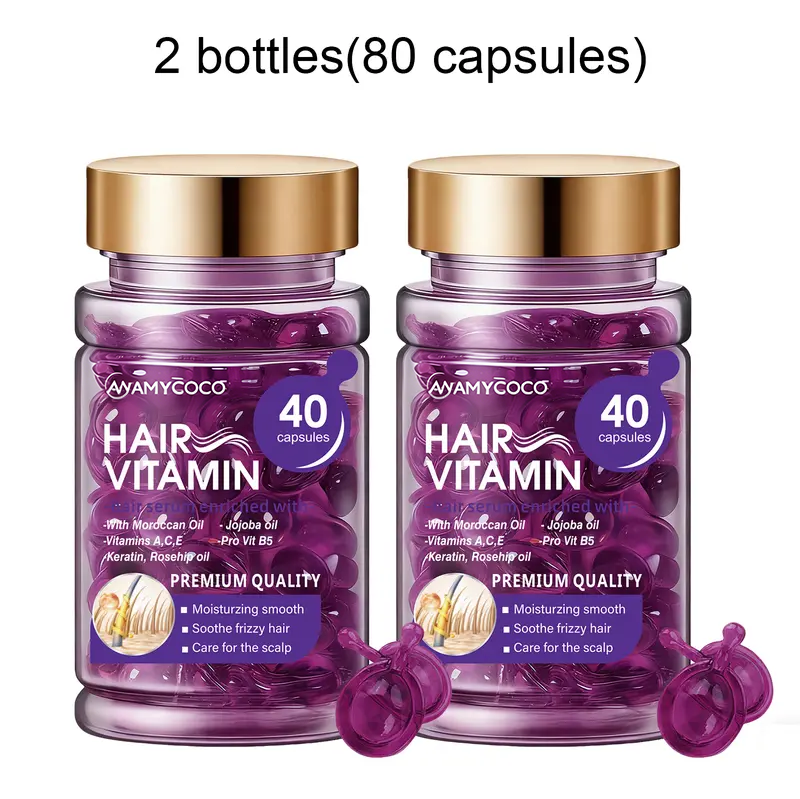 Hair Vitamin Capsules Infused with Violet Vitamins & Argan Oil for Color-Treated 💇♀️