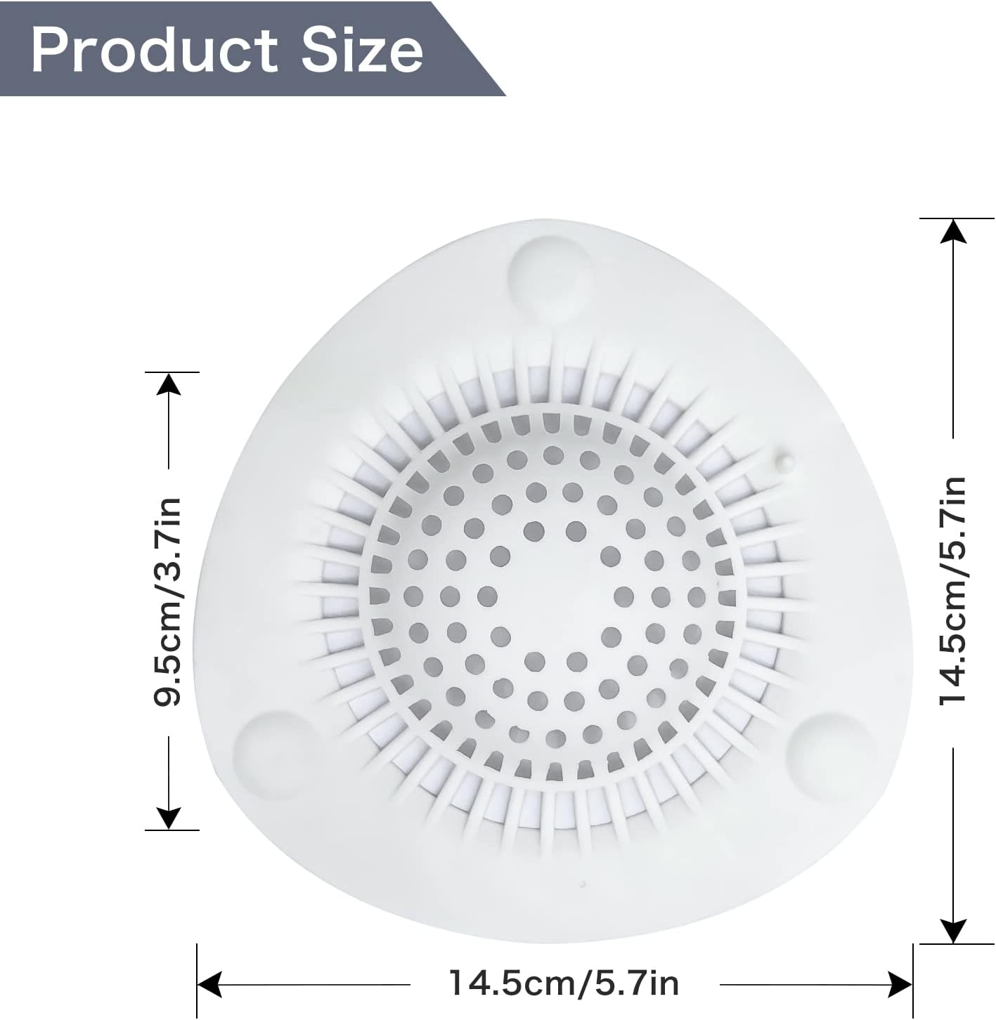 🔥LAST DAY 49% OFF🔥🚿 Convex Silicone Hair Catcher 🧼 with Suction Cups, Reusable Drain Filter