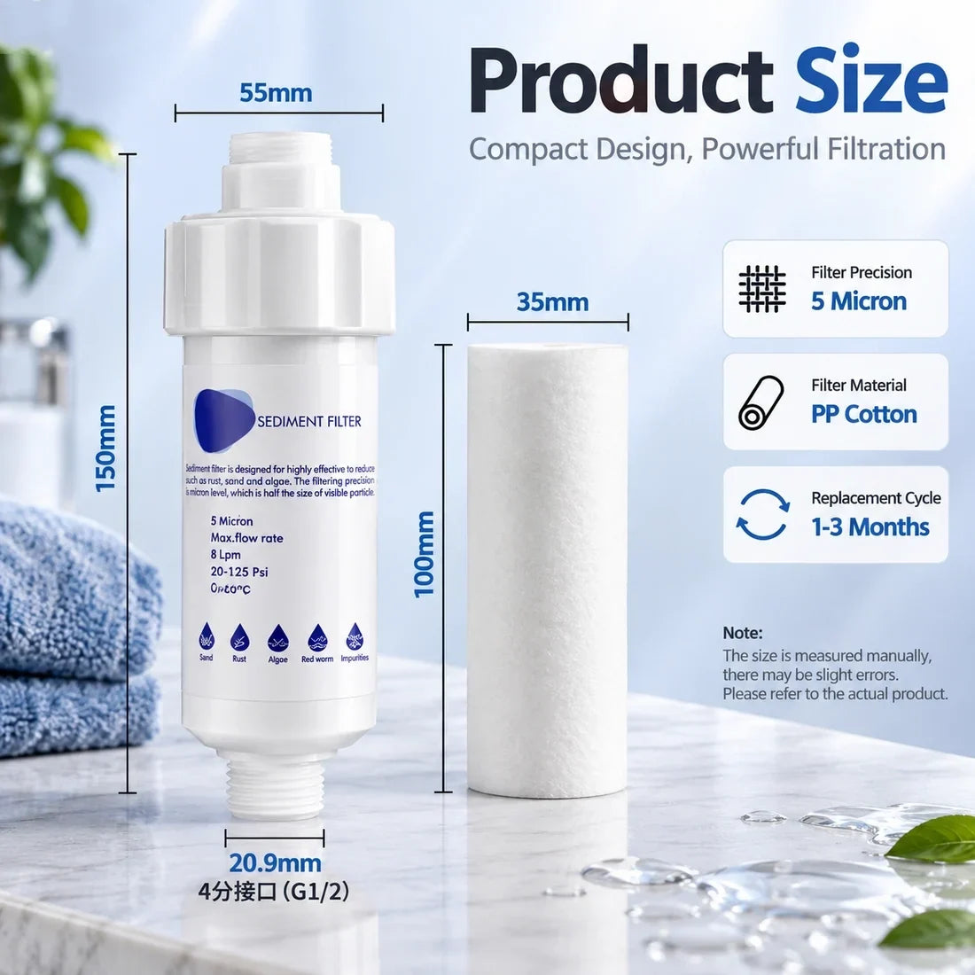 💧 50% OFF 5μm Sediment Water Filter – Cleaner Water For Washing Machine & Home