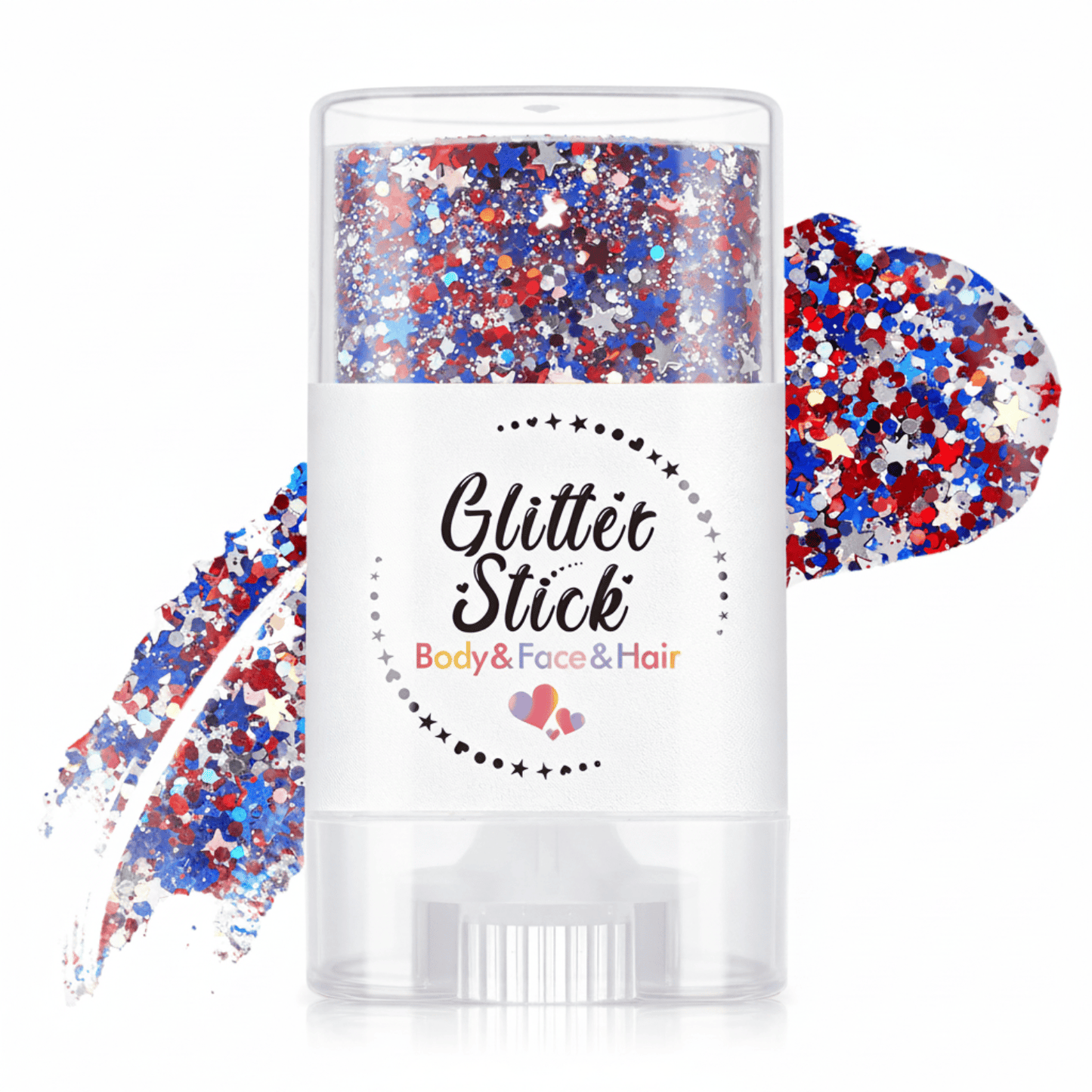 3-in-1 Patriotic Glow😍✨Red, White & Blue Glitter Body Stick