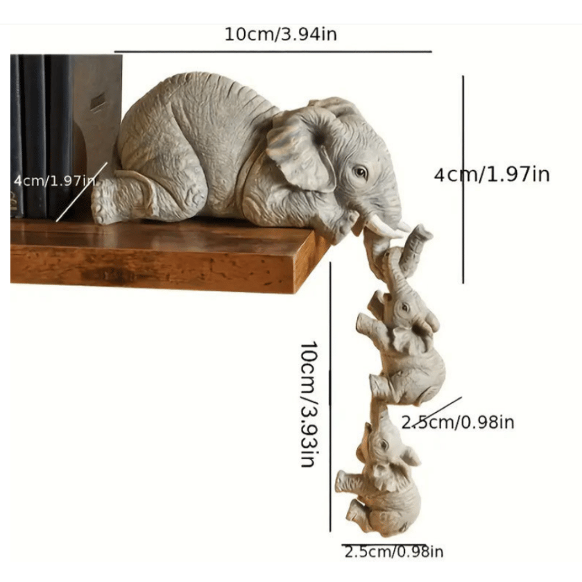 ππ3 Pcs/set Cute Elephant Hug Baby Resin Figurine Set Miniature Handicraft Decor
