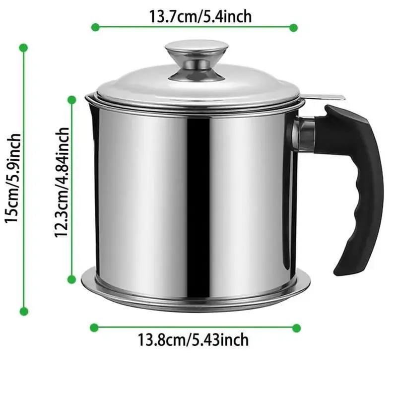 🔥Limited Time-49% OFF🔥 1 Count Modern Kitchen Oil Dispenser with Tray & Lid,Stainless Steel Oil Pot with Filter,Bacon Grease Container, Cooking Oil Can, Kitchenware, Utensils, Kitchen Gadgets