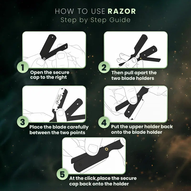 š„LAST DAY 55% OFF - Professional Straight Razor for Men - Barber Edge Kit (100 Blades Included)