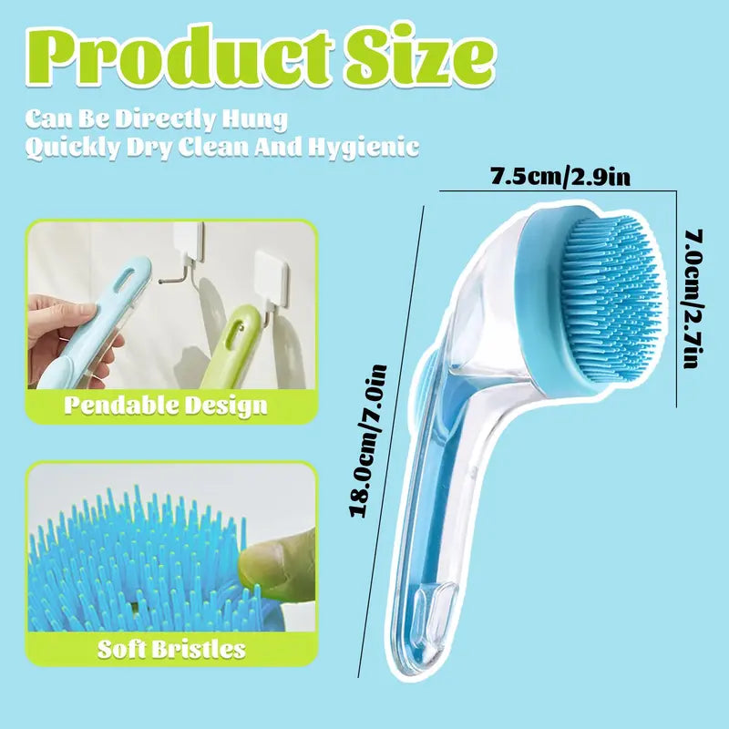 ππ§ΌPet Bath Brush with Shampoo Dispenser for Dogs & Cats