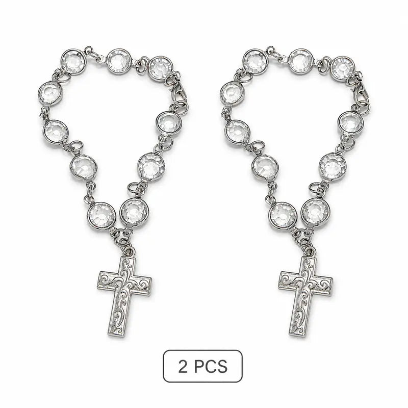 ✝️ Crystal Cross Car Charm ✨ Faith-Inspired Steering Wheel Decor