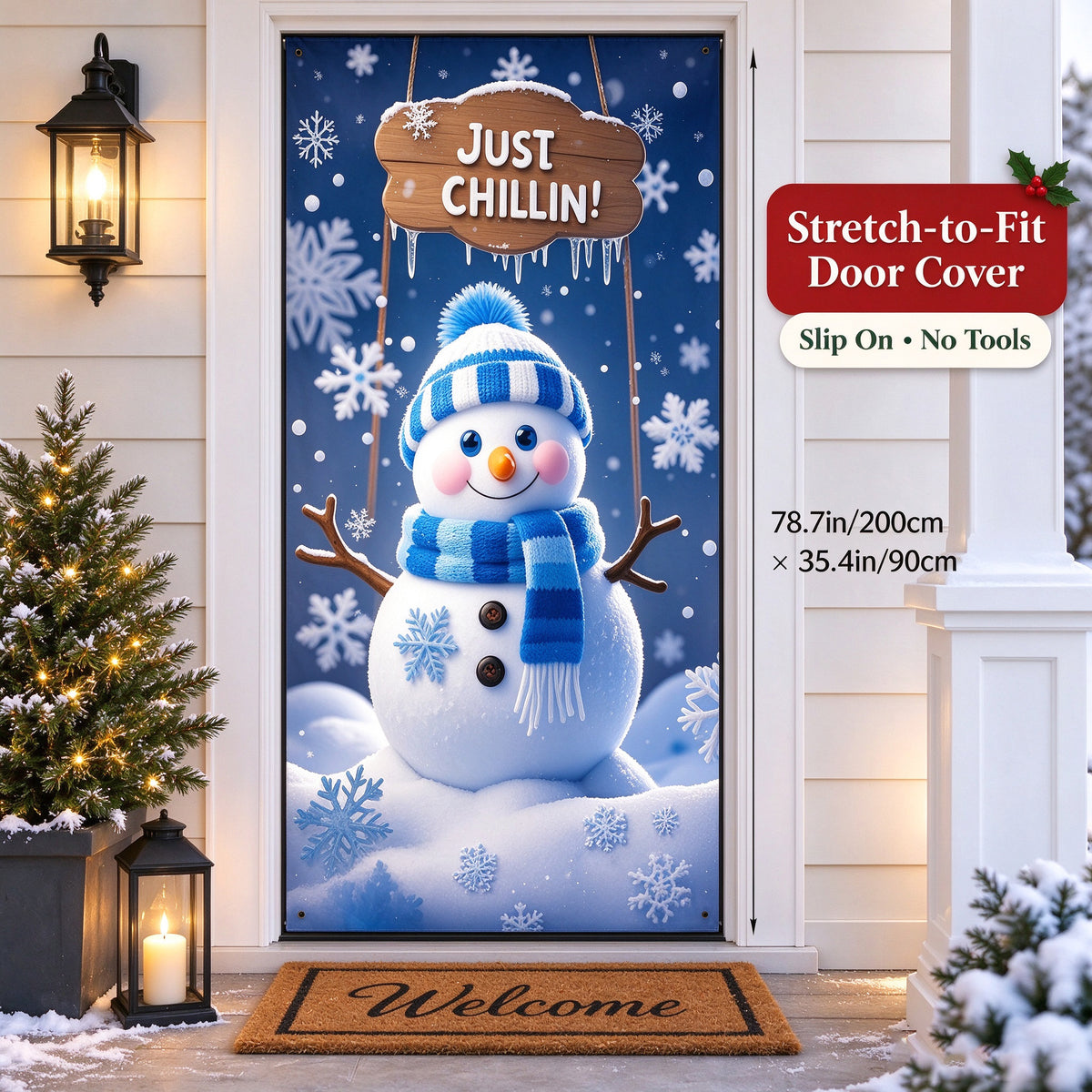 🎅Christmas Stretch Door Cover— Add a Little Christmas Wonder