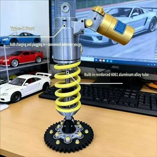🎁Father's Day Special Sale🔥Inspired Suspension Shock Absorber Lamp - Adjustable LED Light for Gamers & Car Enthusiasts💡