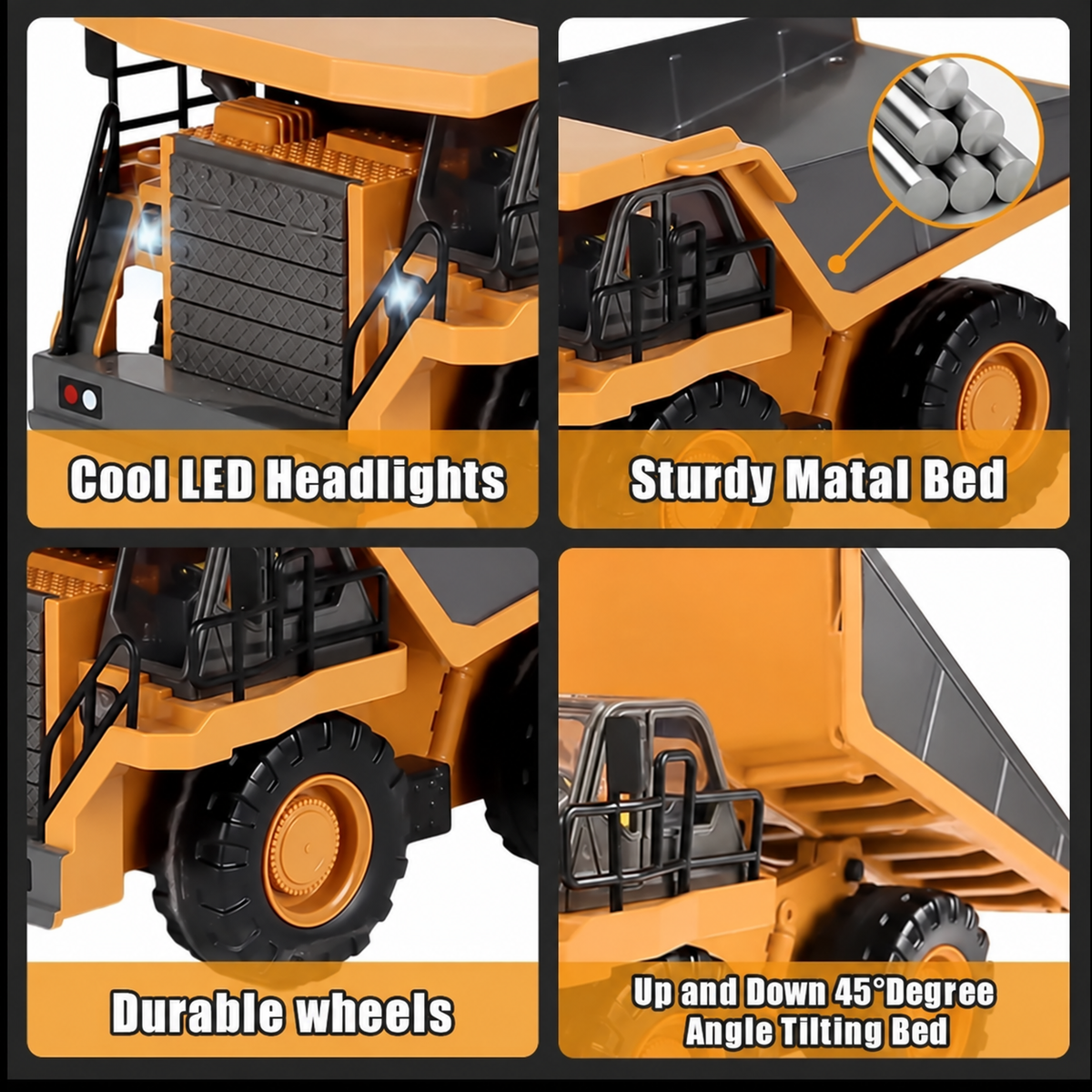 ๐ 4-in-1 RC Construction Vehicle Fleet - Remote Control Excavator Dump Truck Toy Set ๐๏ธ