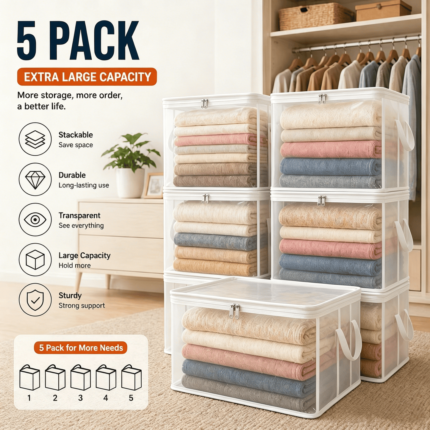 2026 Home Essentials Kit ✨Premium Clear Clothing Storage Bag