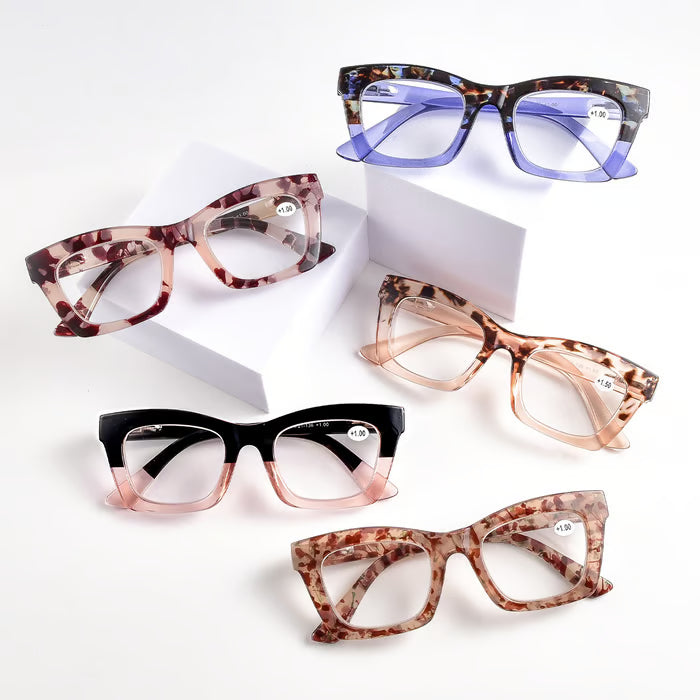 Hot Sale👓Anti Blue Light Glasses Set 4 Pairs Oprah Style Unisex Reading Glasses