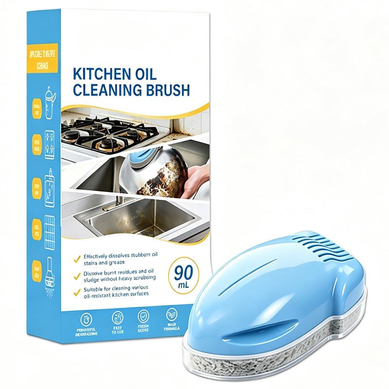 🧽48% OFF NOW ! 🧼Kitchen Oil Cleaning Brush with Built-in Soap Dispenser – Non-Slip Deep Clean Scrub Brush for Stove Dish Pot Household Kitchen Use