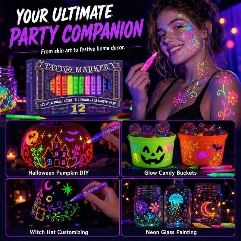Zavrlygoods™ Glow Party Tattoo Pens