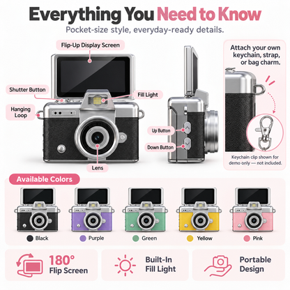 🔥Special Sale| Y2K Pocket Mini Digital Camera 📸 1.47" LCD Screen Compact Photo & Video Cam