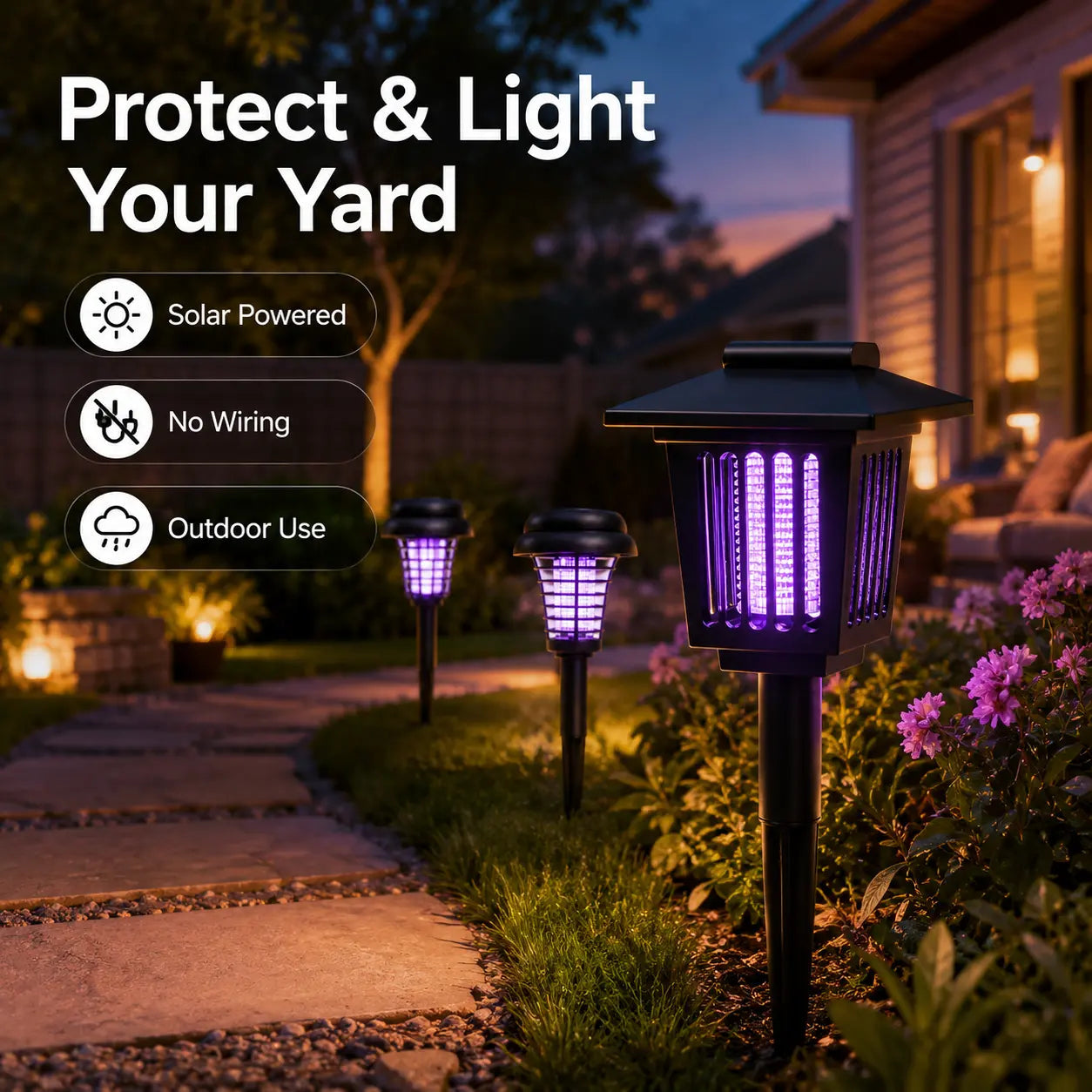 🔥Summer Hot Sale-49% off🔥Solar Mosquito Zapper Light – Outdoor Garden Stake Lamp