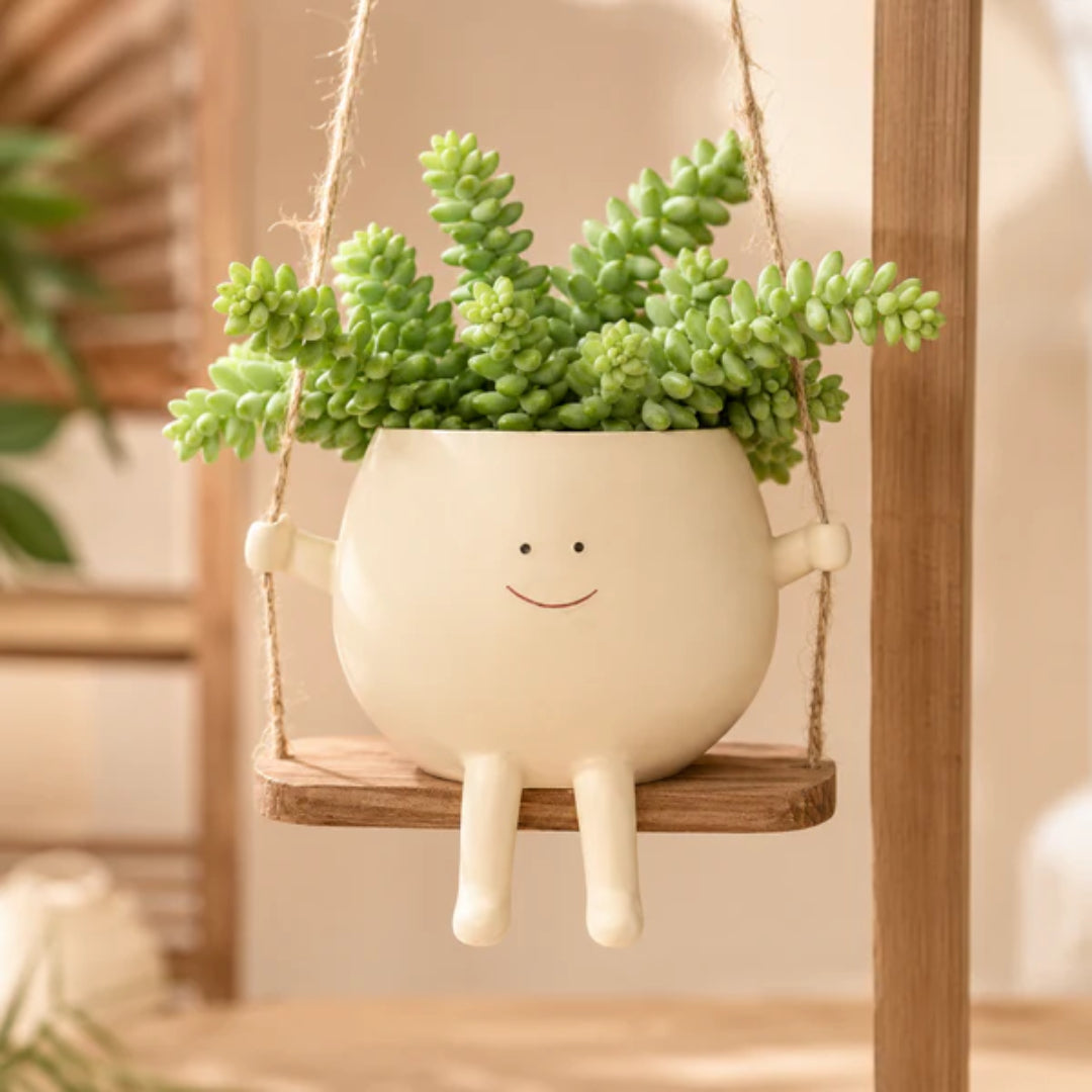 🍀Pokipot™ Happy Flowerpot,Cute Lazy Smile Character Planter Pot🪴