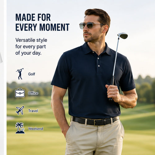⚡Hot Sales 49% OFF🔥3-Pack Men's Polo Shirts – Soft-Touch Short Sleeve Smart Casual Top for Work, Travel & Summer Wear