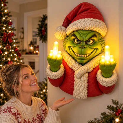 🎄NaughtyGlow Mischief Glow Christmas Wall Light | Funny Battery-Powered LED Holiday Decor