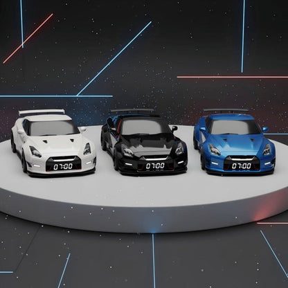 🏎️Hypercar Alarm Clock⏰GTR Sport Car Model Clock with Realistic Exhaust Flame, Smoke & LED Light Effects🔥