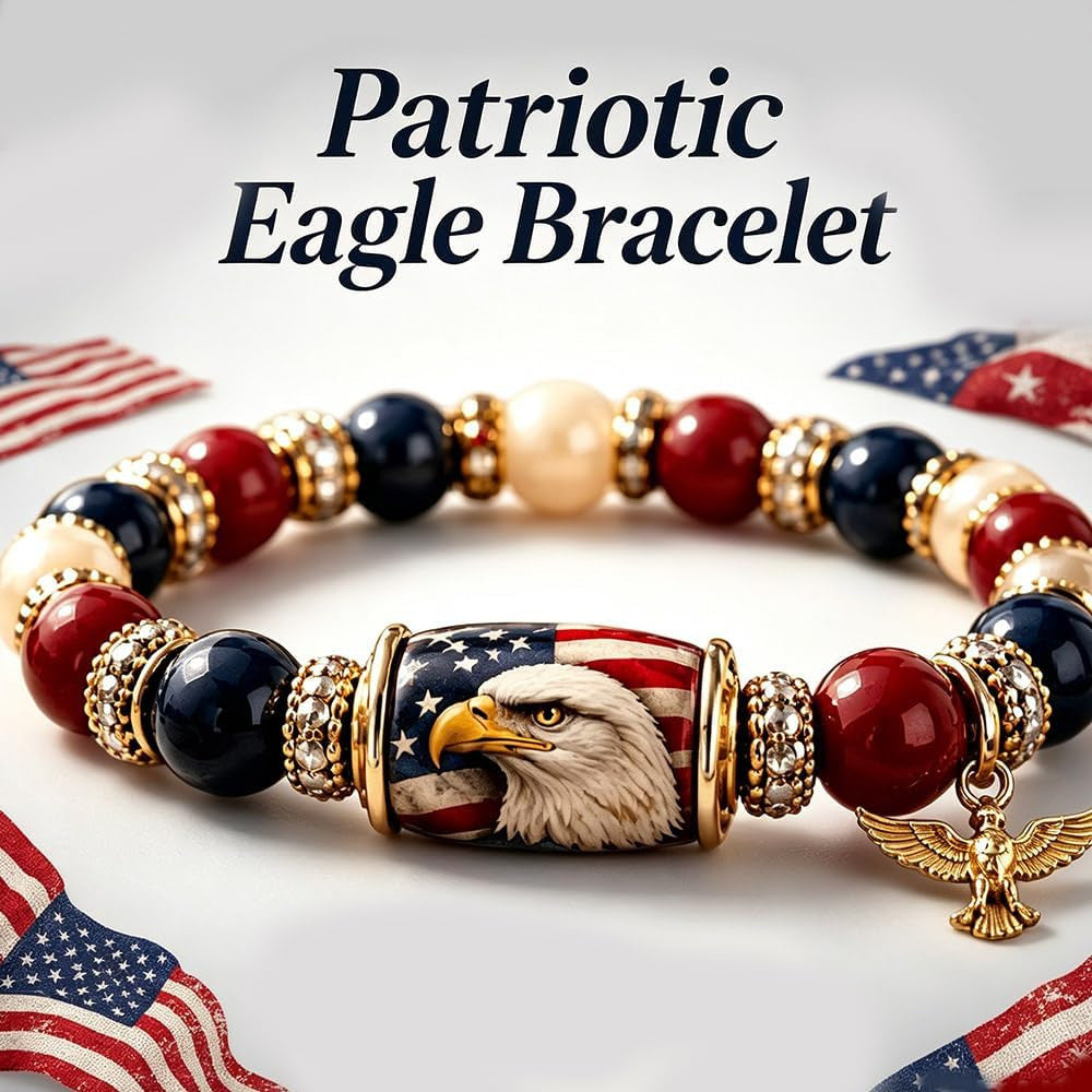 American Spirit Patriotic Eagle Beaded Bracelet🇺🇸250th Anniversary of Independence 1776-2026🎉