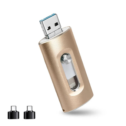 🔥Last Day Sale 49% -4-in-1 Portable Flash Drive for iPhone, Android & PC – High-Speed USB/Type-C Memory Stick ⚡📱