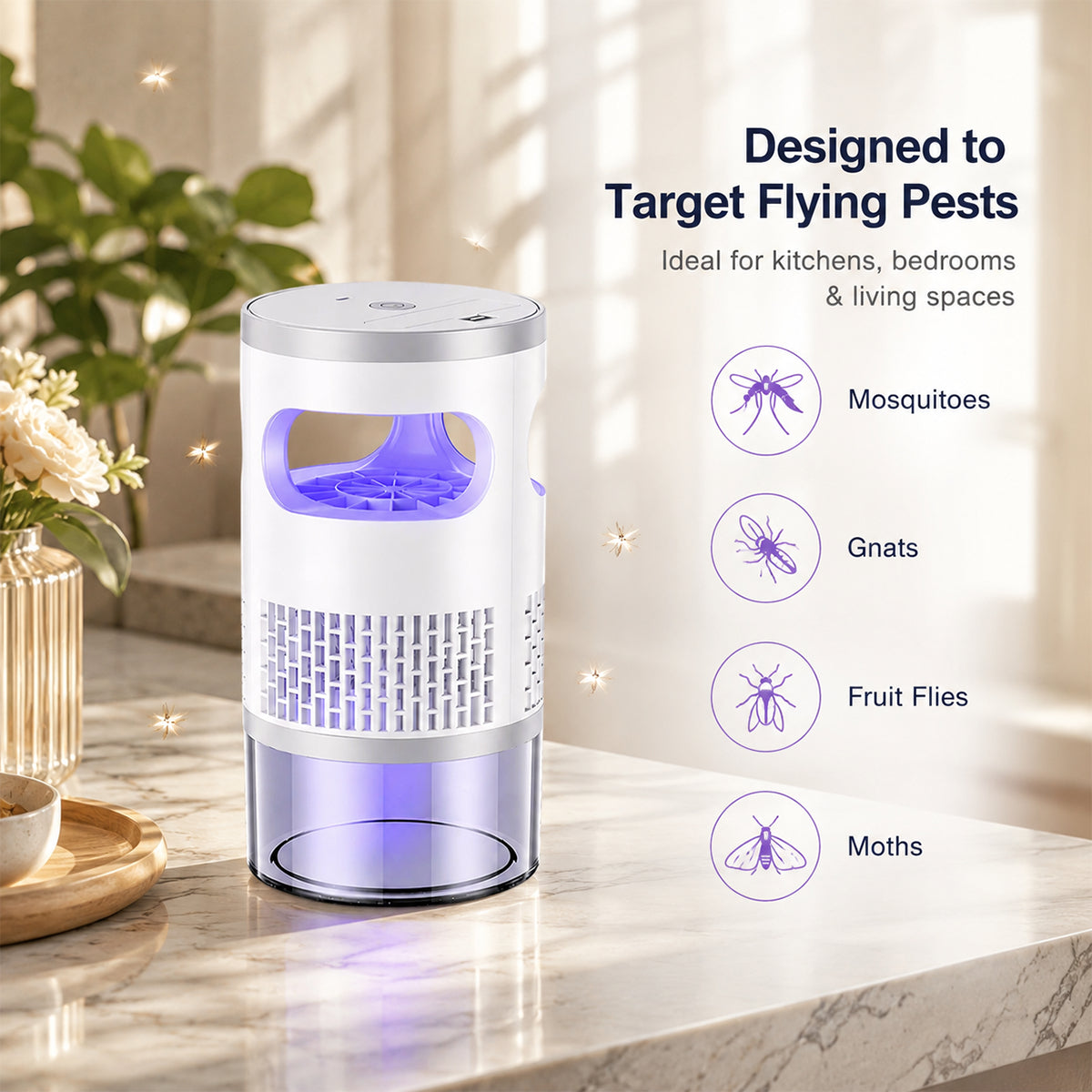 🔥Summer Hot Sale-49% off🔥Indoor Fruit Fly & Gnat Trap – Quiet Suction Bug Catcher🦟❌