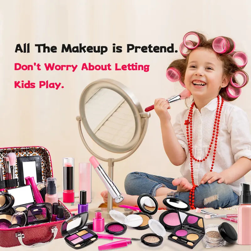 Simulated Makeup Kit for Girls, Play Makeup Set for Kids