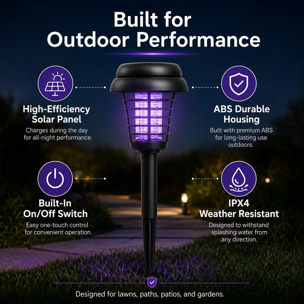 🔥Summer Hot Sale-49% off🔥Solar Mosquito Zapper Light – Outdoor Garden Stake Lamp