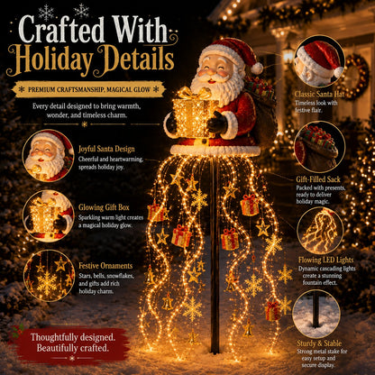 🎅✨ Santa's Golden Gift Fountain Light 🌟