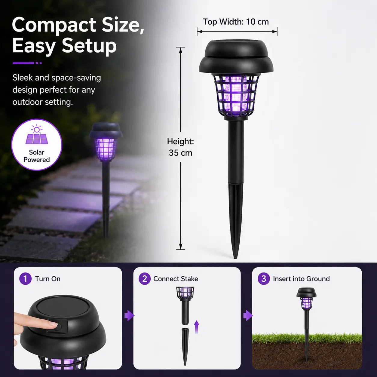 🔥Summer Hot Sale-49% off🔥Solar Mosquito Zapper Light – Outdoor Garden Stake Lamp