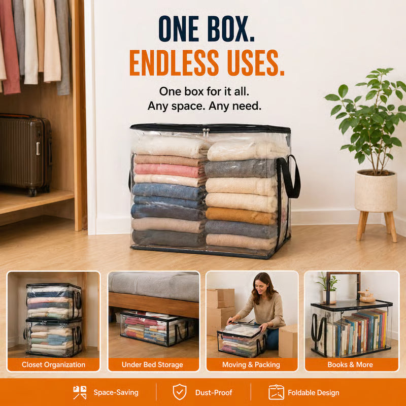 2026 Home Essentials Kit ✨Premium Clear Clothing Storage Bag