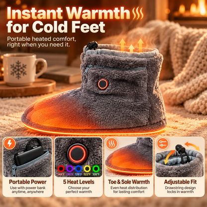 🔥Limited Time 50% OFF🔥Heated Plush Slipper Boots