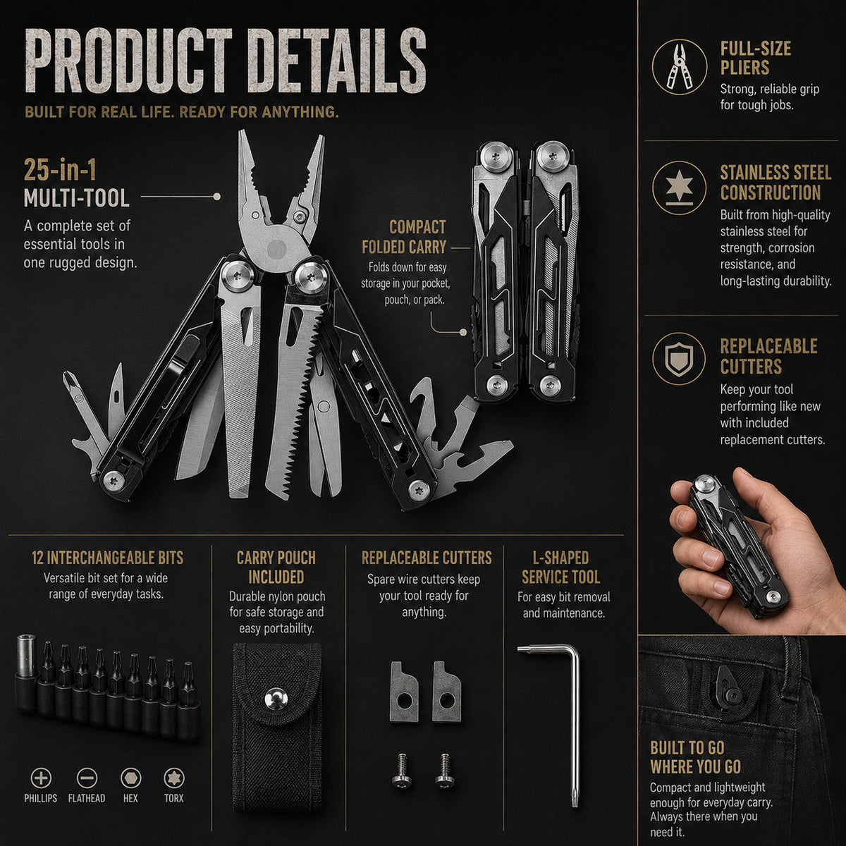 🔥Limited Time 49% OFF⚡25-in-1 Stainless Steel EDC Multi-Tool🔧