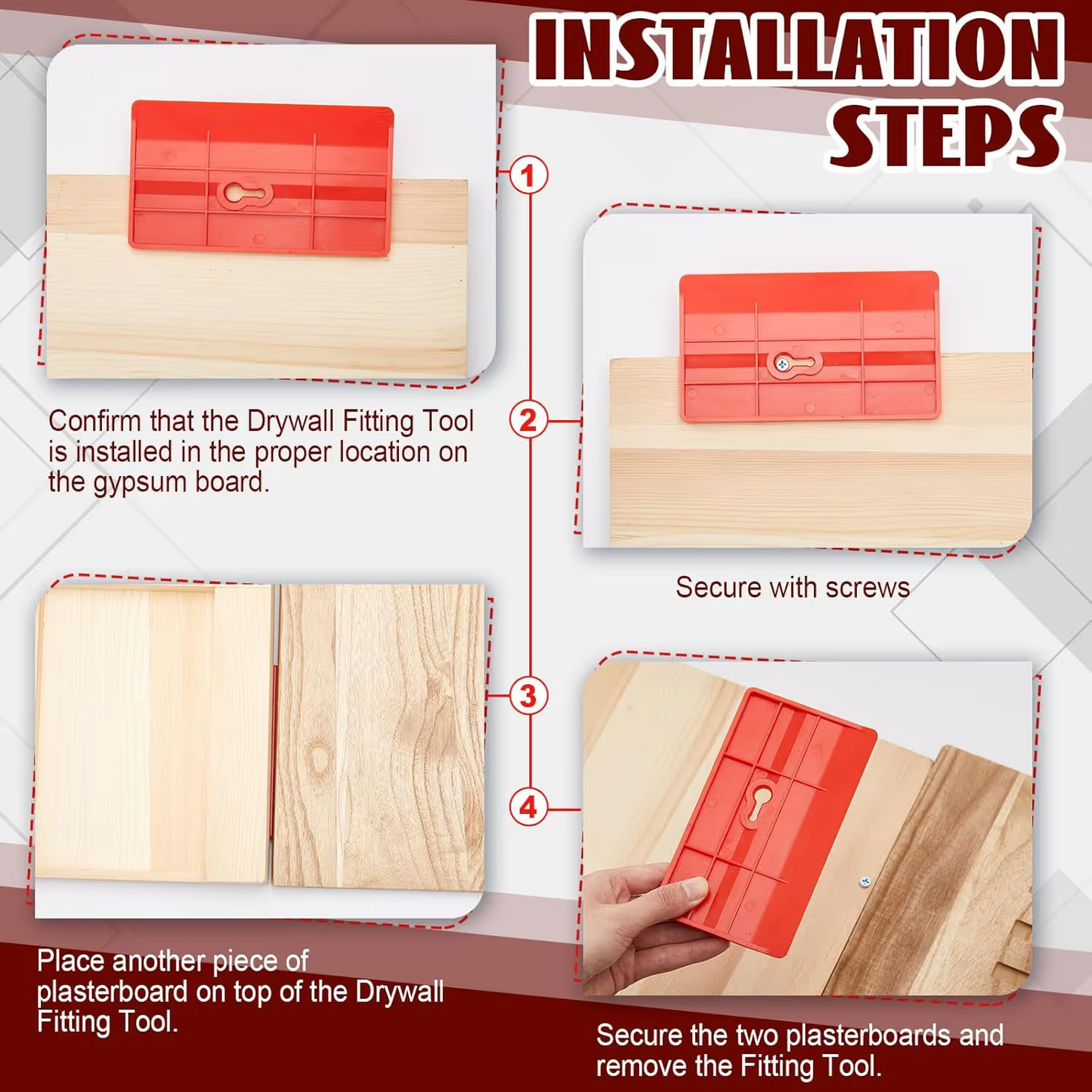 Drywall Fitting Tool for Solo Ceiling & Wall Installation