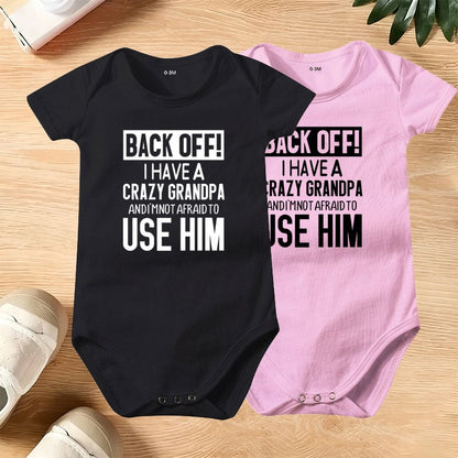 🔥Hot Sale 49% off🌟👶 "Back Off! I Have a Crazy Grandpa" Cute Cotton Baby Bodysuit(💥Buy 3 Get 1 Free 🛒Free Shipping)