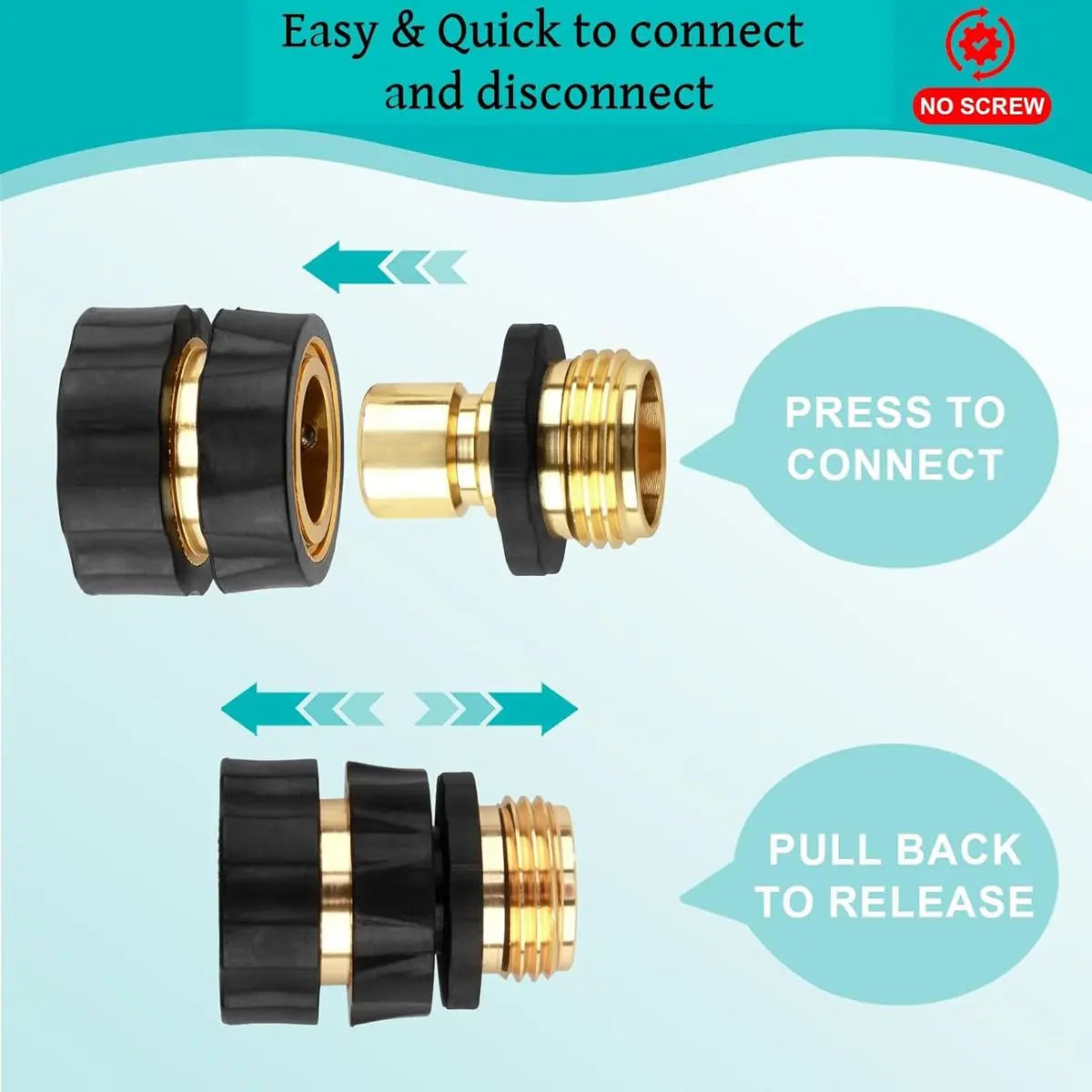 VeroFlow™ 1-Second Snap Hose Connector Kit – Premium 3/4" Aluminum Quick Connect Fittings – Precision Leak-Free Design 🌊🛡️