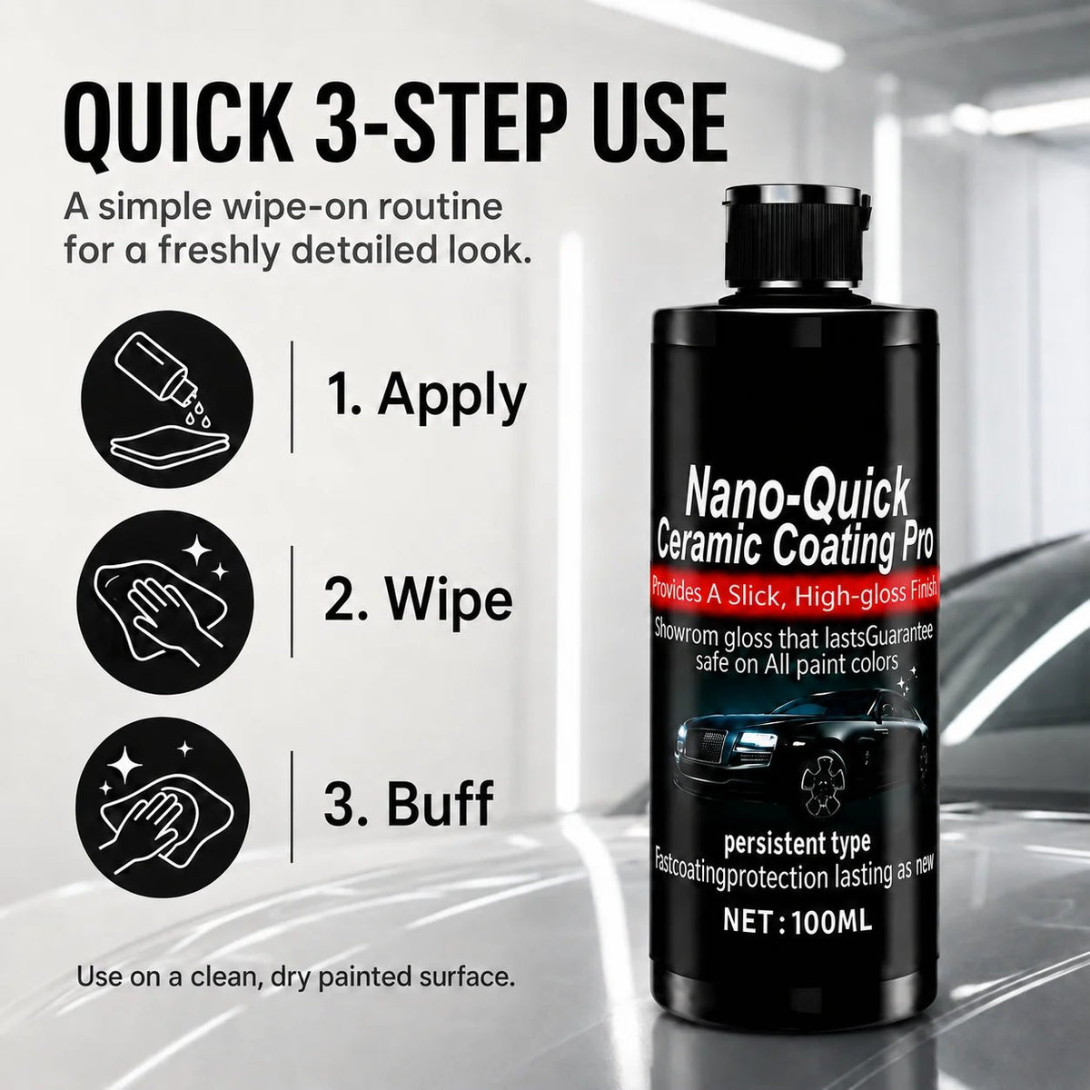 🚗✨ 49% OFF Limited Time – Nano Ceramic Car Coating Kit with Microfiber Towel 🔥