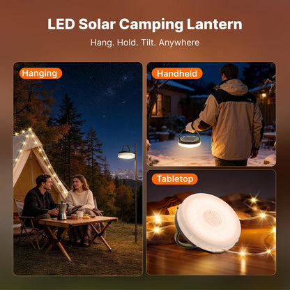 2-in-1 Retractable Solar Camping String Lights | 49Ft Waterproof Lantern
