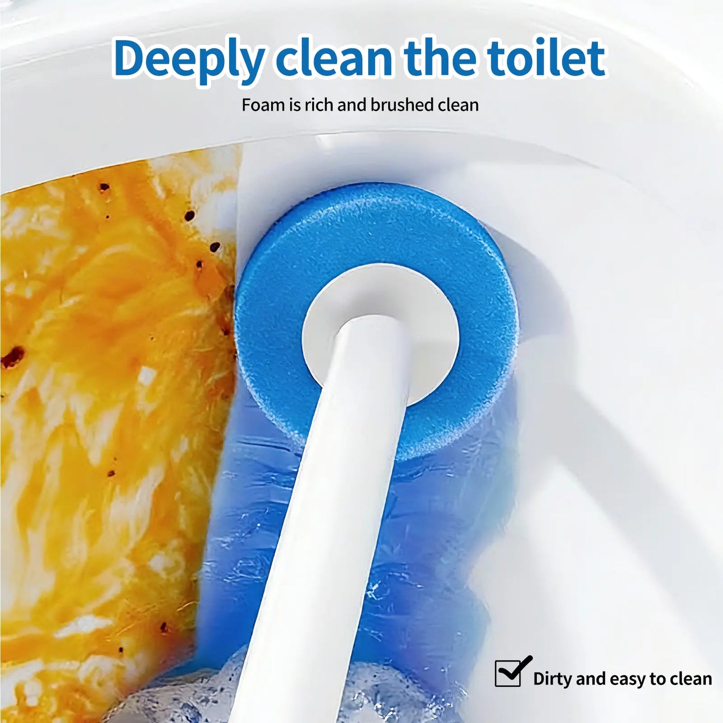 Disposable Toilet Brush Kit - 8/32 Refill Heads & Holder, Rotating No-Touch Deep Cleaner