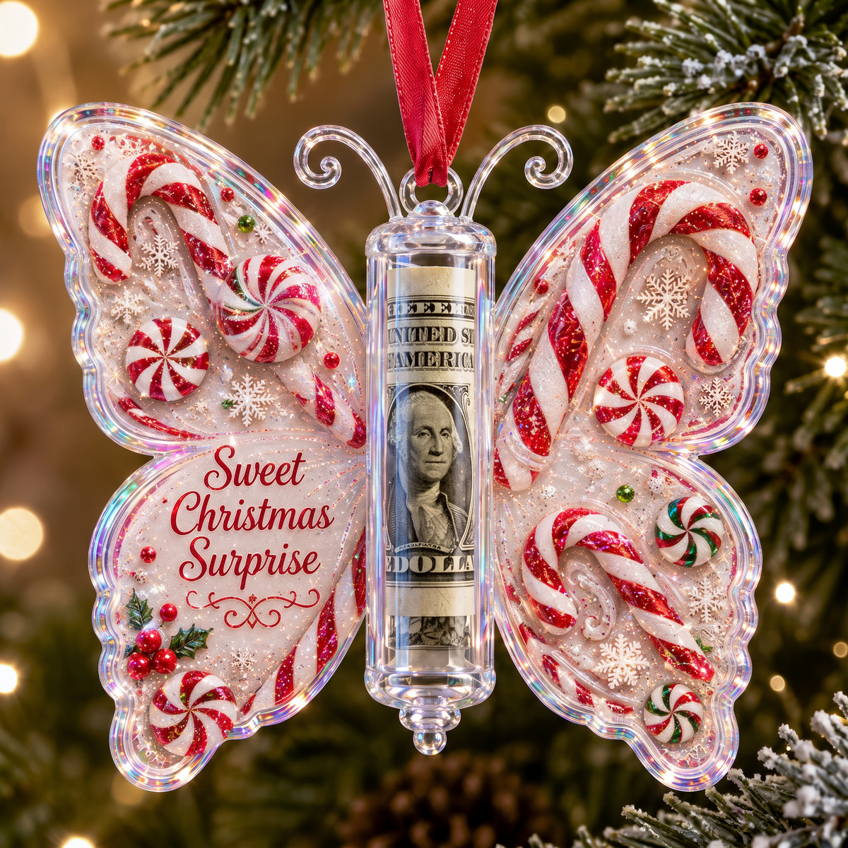 🎄 Christmas Butterfly Cash Gift Ornament ——🎁Make Cash Gifting Feel Special.