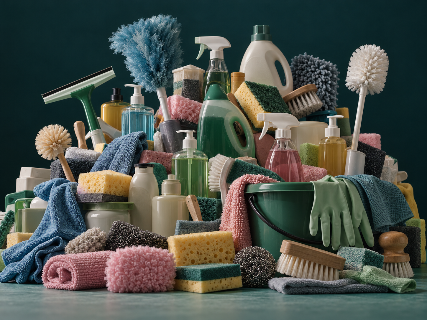 Mountain of Cleaning Tools