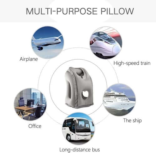 ✈️ Inflatable Airplane Sleep Pillow | Foldable Travel Headrest