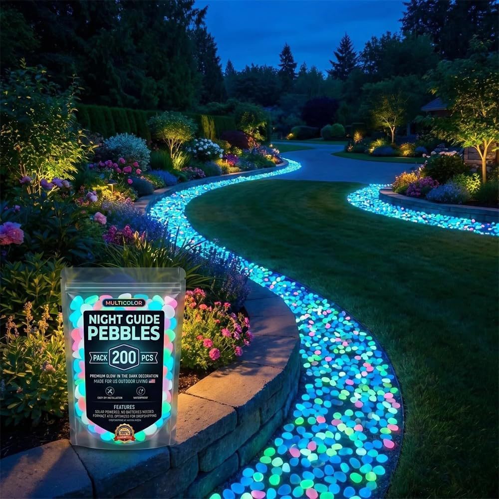 💥Hot SALE 48%OFF💥🌈Colorful Glow-in-the-Dark Garden Stones