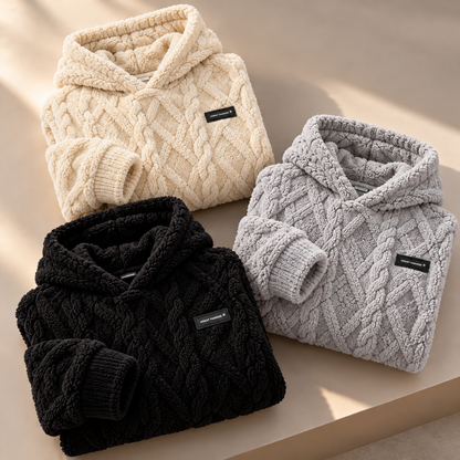 🔥Limited Time 50% OFF🔥Men's Fleece-Lined Jacquard Hooded Pullover — Warm Winter Casual Hoodie 🧥