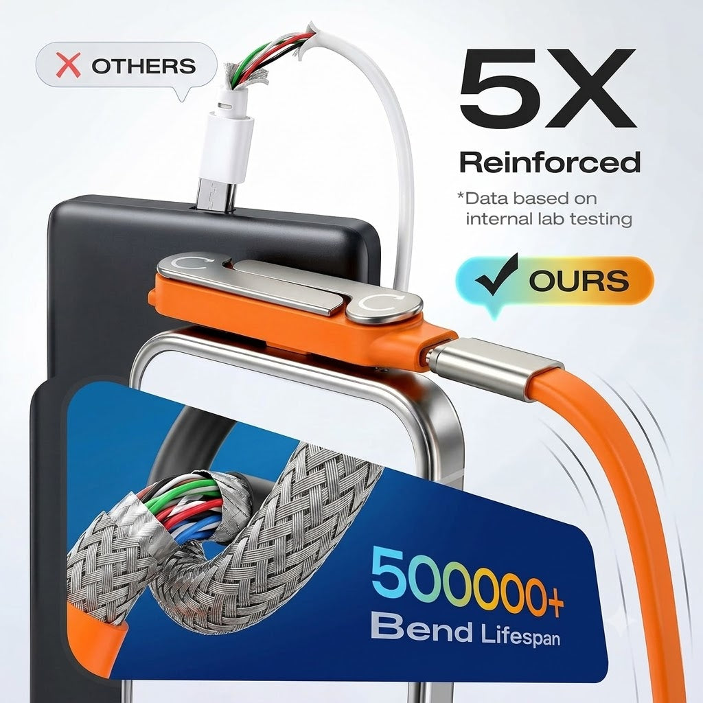 Fast-Charging Cable with Detatchable Stand | USB-C & Lightning