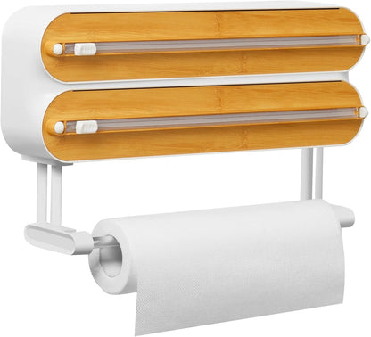 🔥 Limited-Time 49% OFF 🧲 3-in-1 Magnetic Wrap Dispenser ✨ Cut Cling Film & Foil, Keep Paper Towels Within Reach