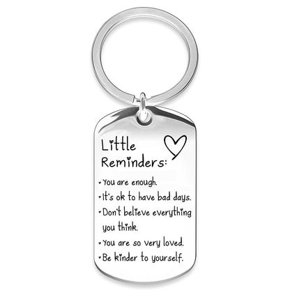 💖 Little Reminders Keychain ✨ Stainless Steel Encouragement Gift