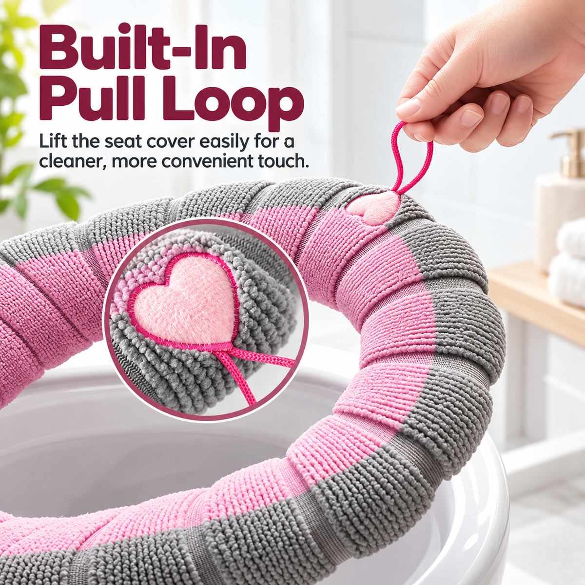 🚽❄️ Thick Plush Toilet Seat Cushion | Soft, Warm & Washable